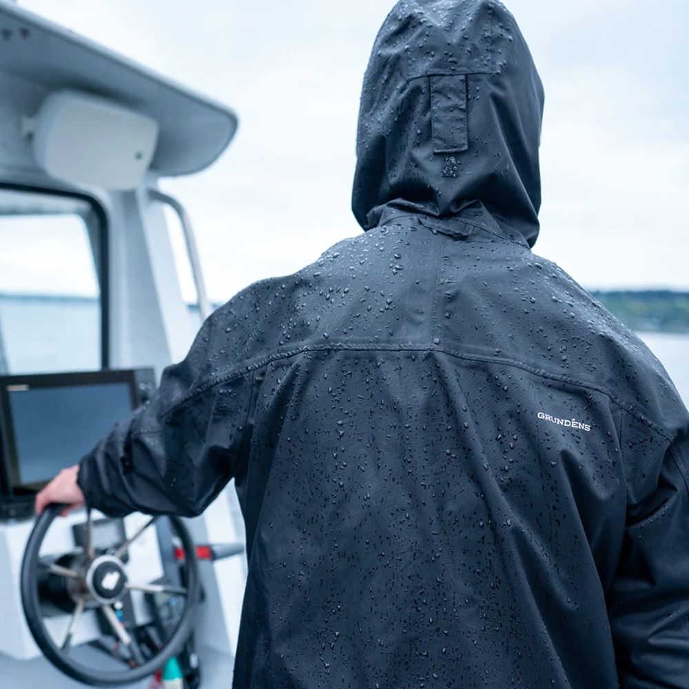 Grundens Weather Watch Hooded Sport Fishing Rain Jacket Black BRAND NEW - Picture 8 of 11